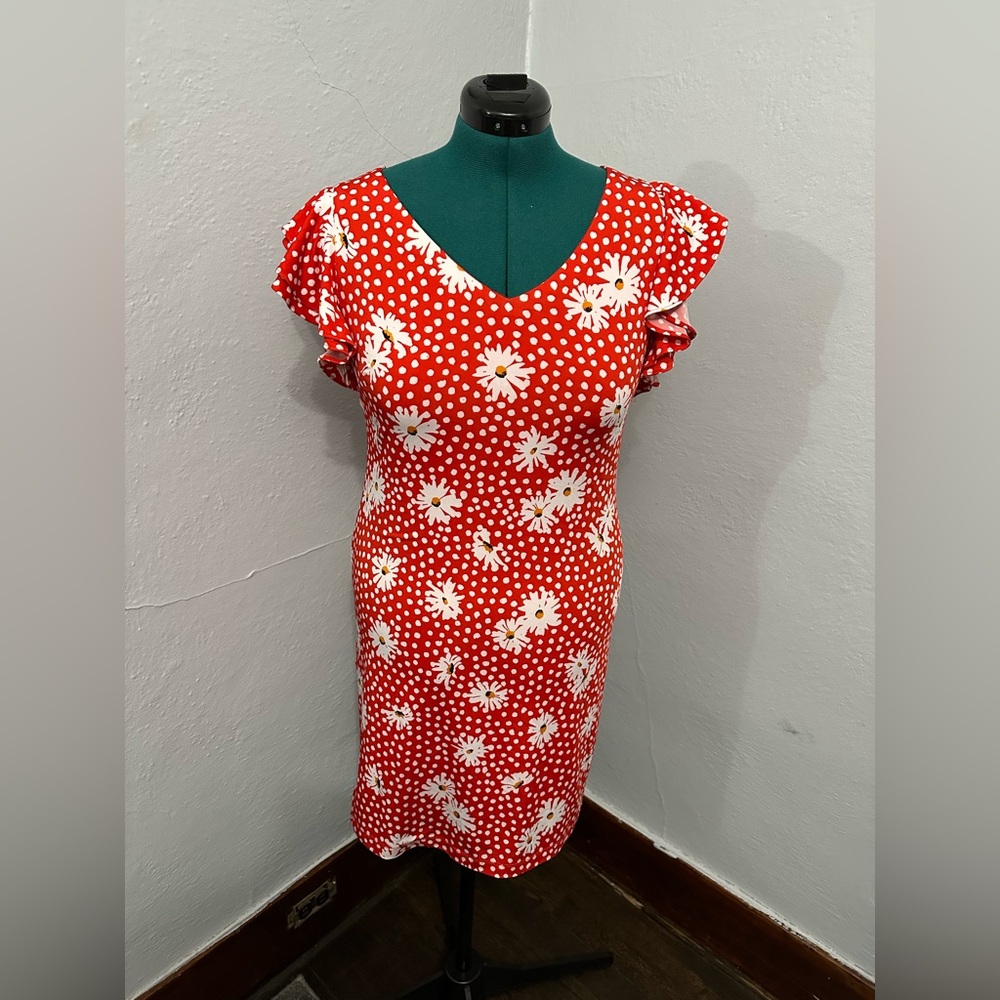 Ronni Nicole Red and White Polka Dot Daisy Dress